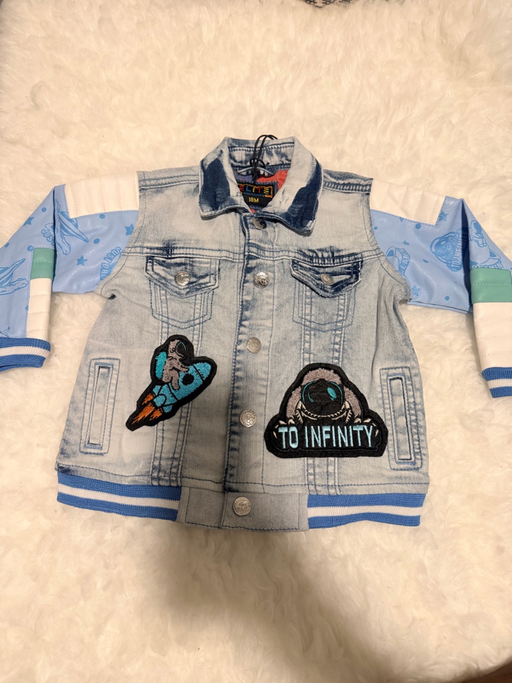 Baby Toddler Space Themed Jean Jacket | Size 18m